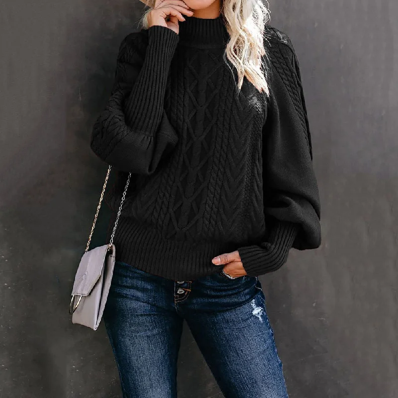 Women's Winter Loose Long-sleeved Knitted Solid Color Sweaters