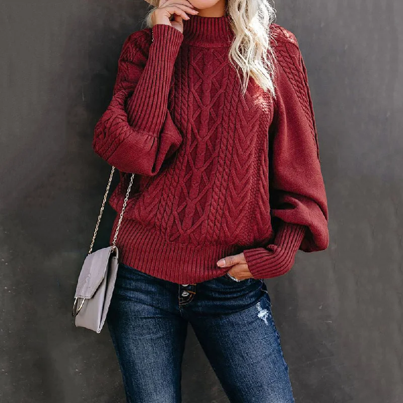 Women's Winter Loose Long-sleeved Knitted Solid Color Sweaters