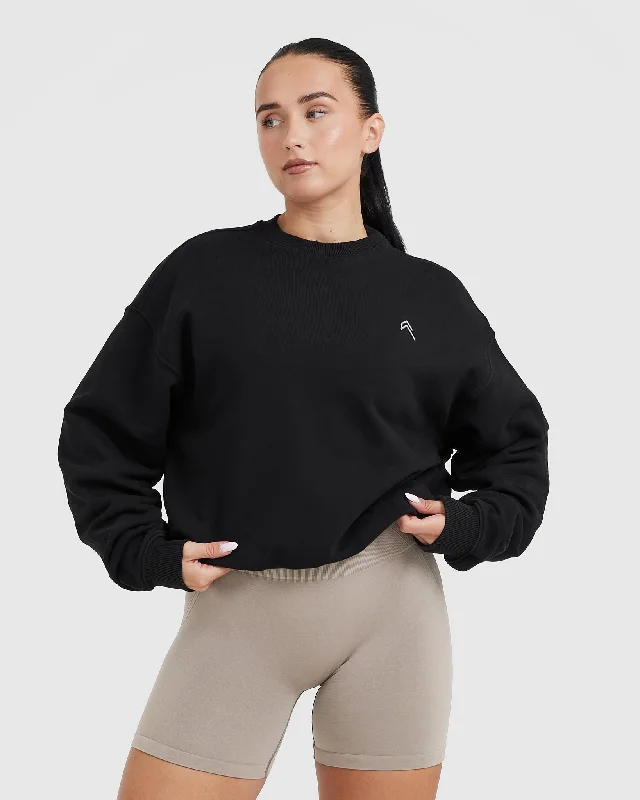 All Day Lightweight Oversized Sweatshirt | Black