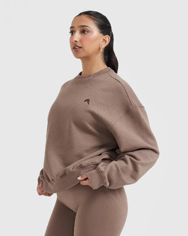 All Day Lightweight Oversized Sweatshirt | Cool Brown