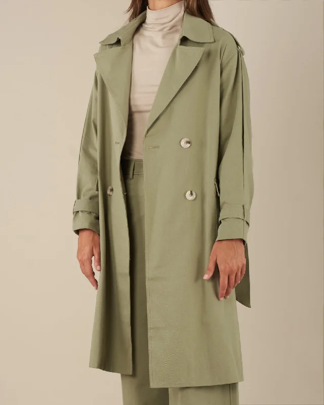 Arwen Trench Coat - Sage