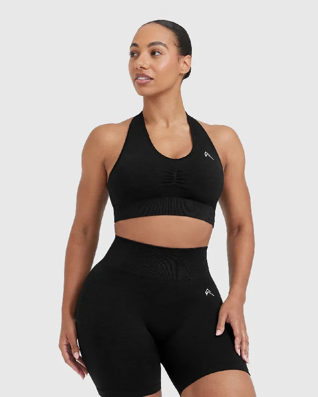 Classic Seamless 2.0 V-Neck Bralette | Black Marl