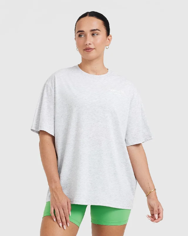 Classic Lifters Graphic Oversized Lightweight T-Shirt | Light Grey Marl