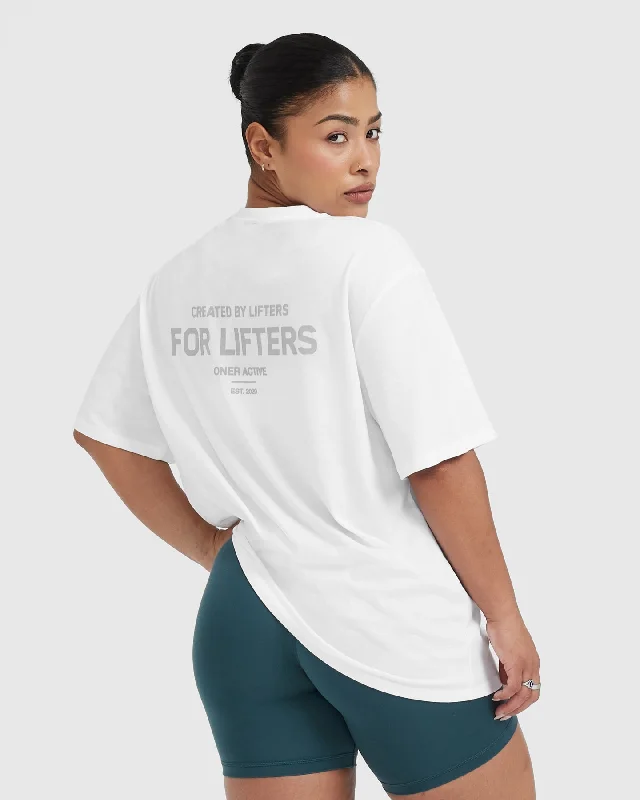 Classic Lifters Graphic Oversized Lightweight T-Shirt | White