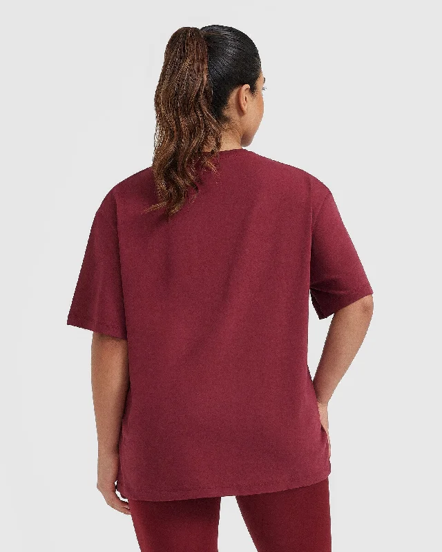 Classic Oversized Lightweight T-Shirt | Burnt Cherry