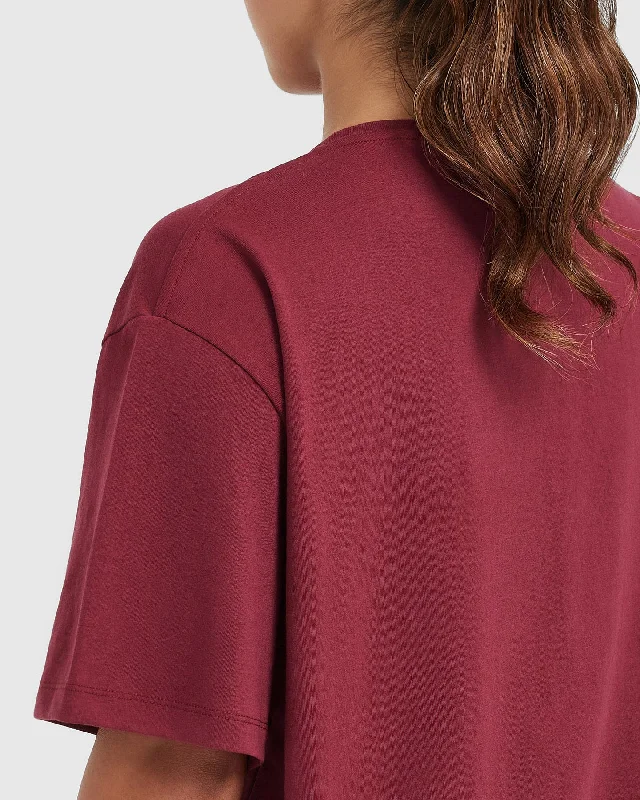 Classic Oversized Lightweight T-Shirt | Burnt Cherry