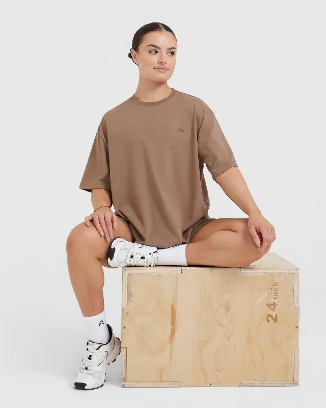 Classic Oversized Lightweight T-Shirt | Walnut