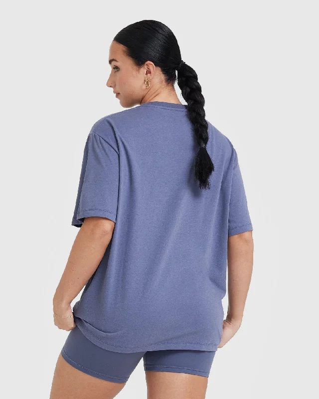 Classic Oversized Lightweight T-Shirt | Washed Slate Blue