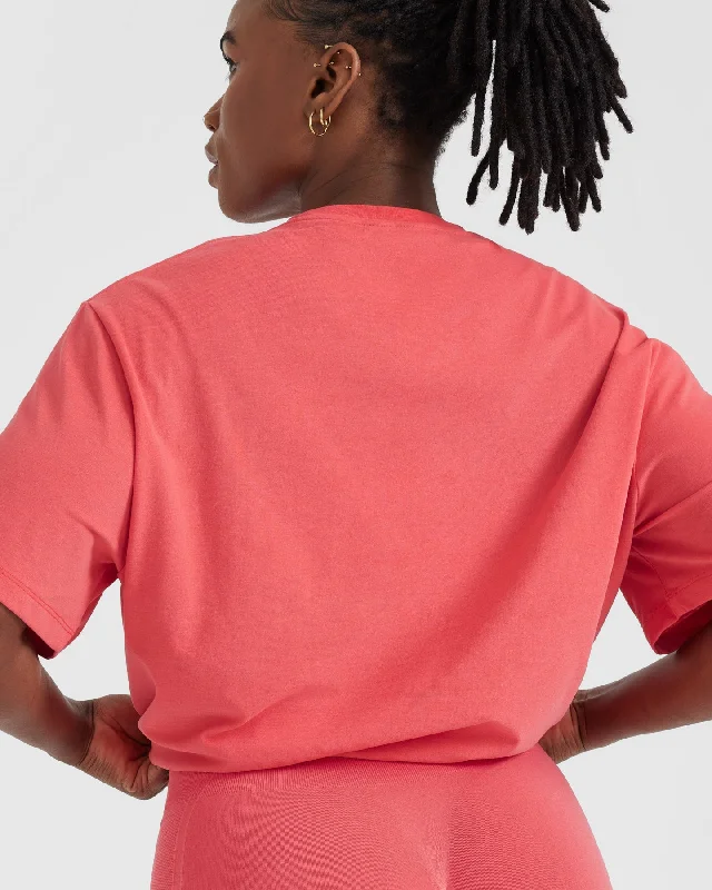 Classic Oversized Lightweight T-Shirt | Washed Sweet Red