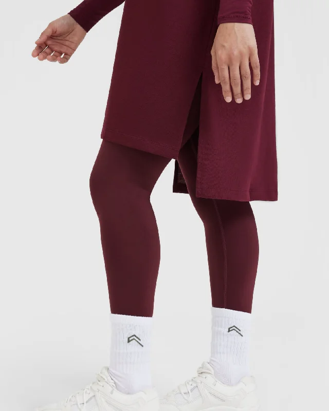 Classic Oversized Longline T-Shirt | Mulled Wine