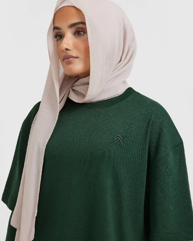 Classic Oversized Longline T-Shirt | Pine Green