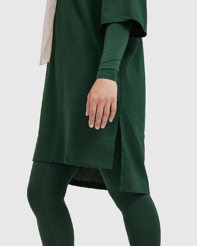 Classic Oversized Longline T-Shirt | Pine Green