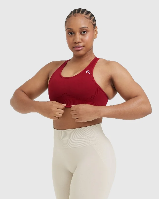 Classic Seamless 2.0 Bralette | Red Wine Marl