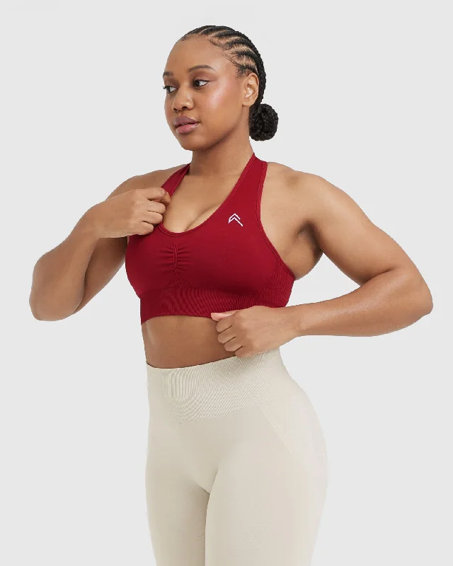 Classic Seamless 2.0 V-Neck Bralette | Red Wine Marl