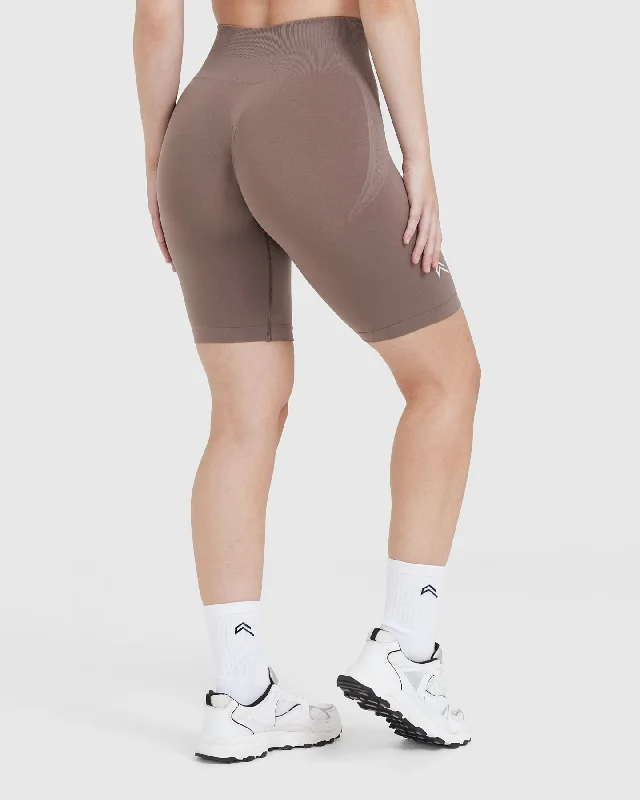 Effortless Seamless Cycling Shorts | Washed Cool Brown