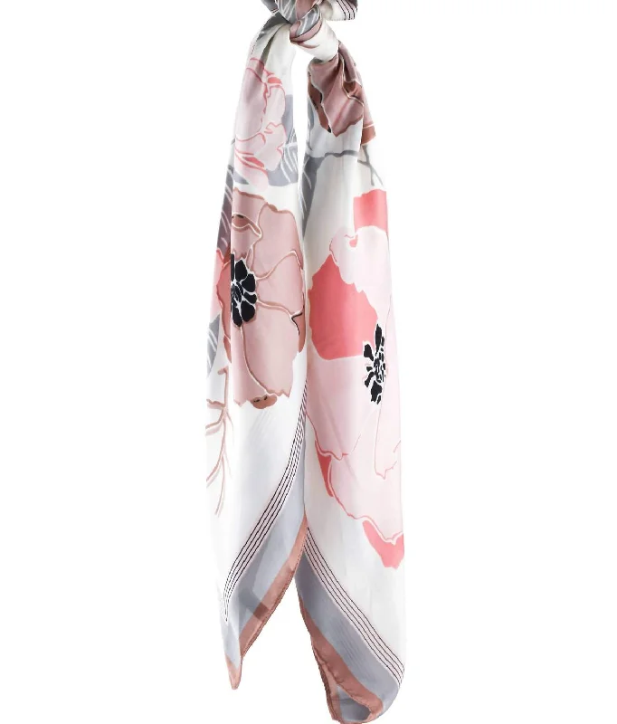 Floral Scrunchie Scarf In Blush & Mauve