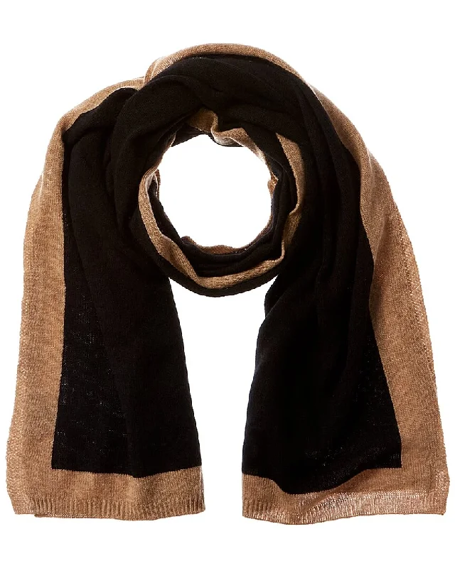 Forte Cashmere Contrast Trim Oversized Cashmere Scarf