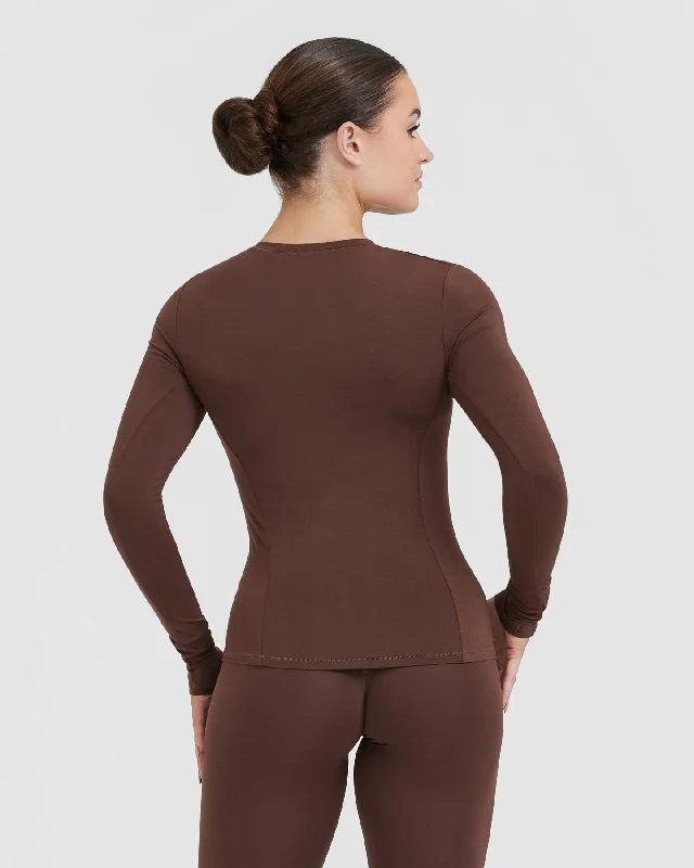 Mellow Soft Long Sleeve Top | Espresso