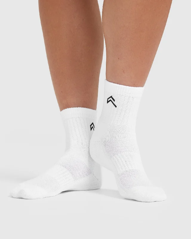 Mid Crew Socks 3 Pack | Grey/White/Black