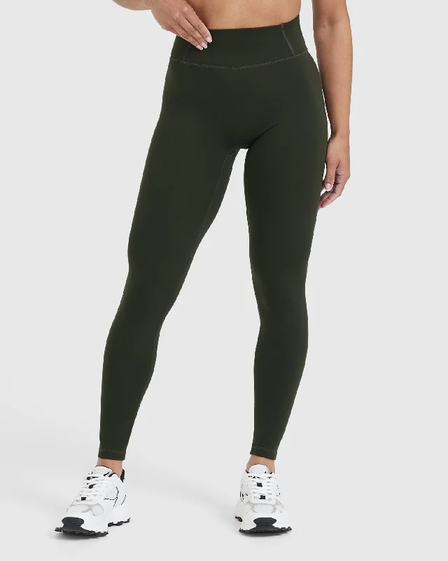 Timeless High Waisted Leggings | Khaki