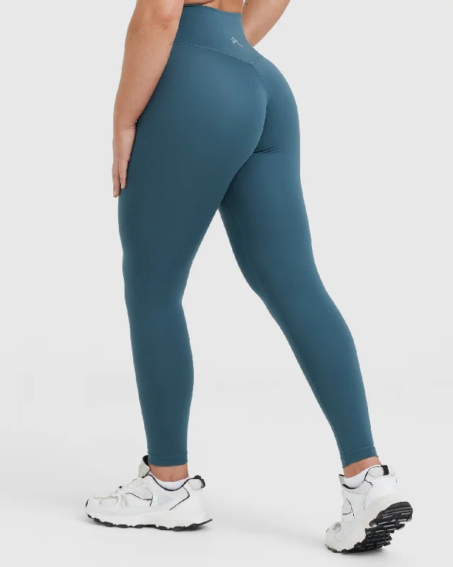 Timeless High Waisted Leggings | Lake Blue