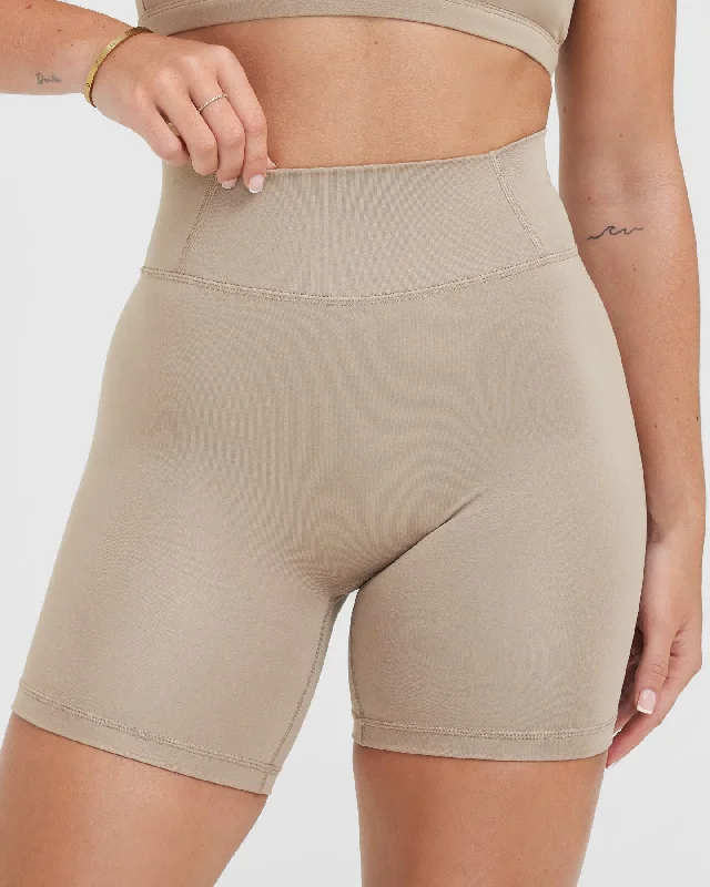 Timeless High Waisted Shorts | Sandstone