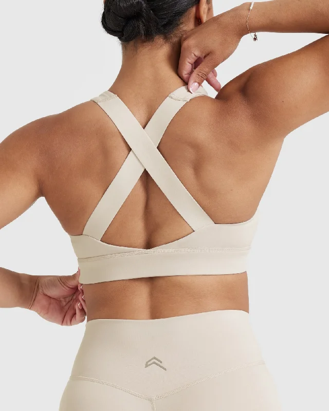 Timeless Wide Strap Sports Bra | Sand