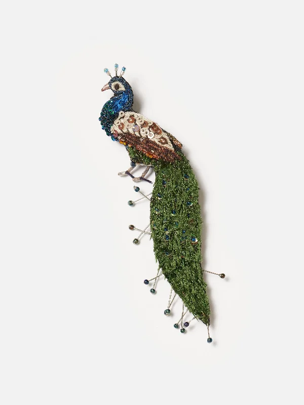 TROVELORE | JEWELLED PEACOCK BROOCH