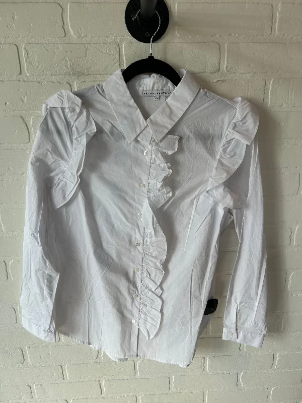 Blouse Long Sleeve By English Factory In White, Size: Xs