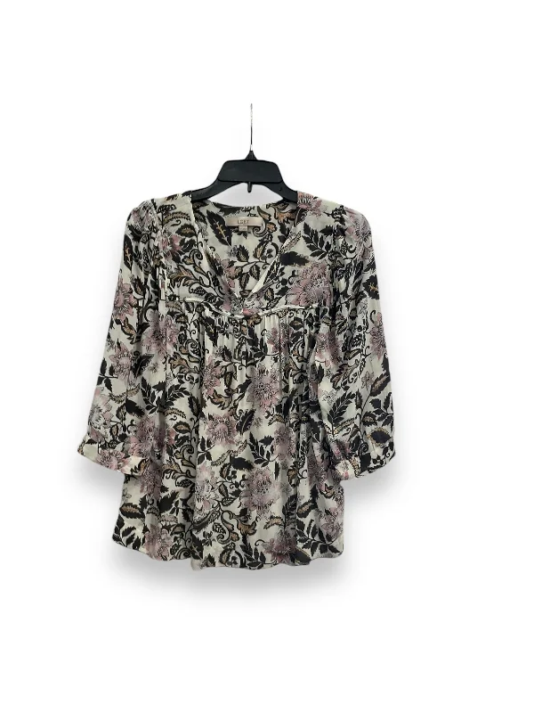 Blouse Long Sleeve By Loft In Multi-colored, Size: M