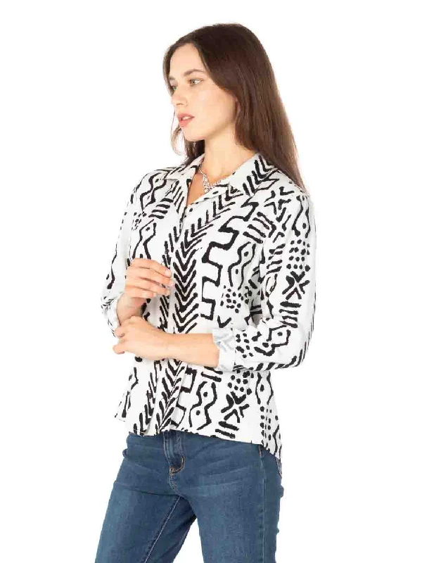 Tianello TENCEL™ "Mud" Print "Diane" Blouse