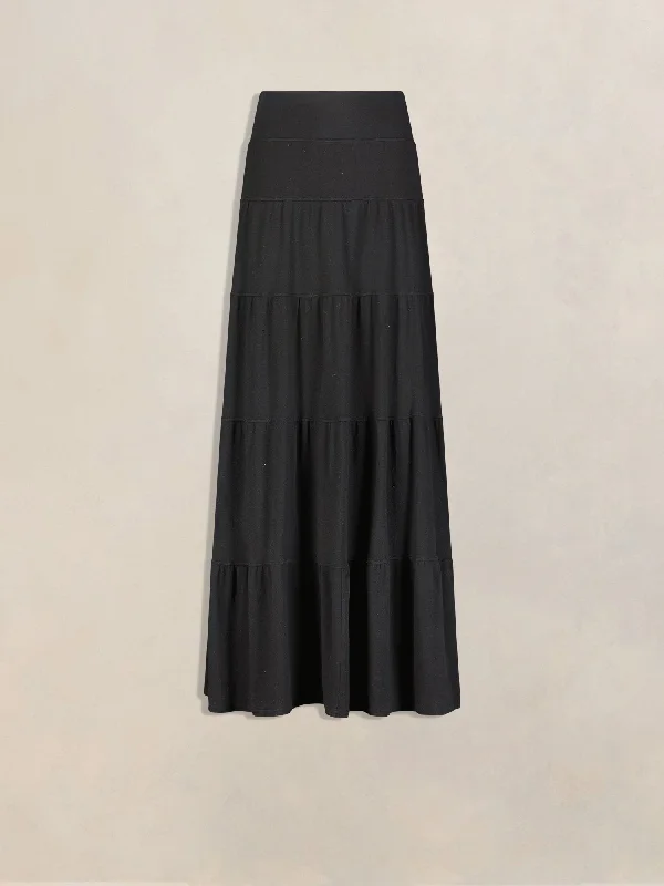 Hard Tail Tiered Maxi Skirt T-231