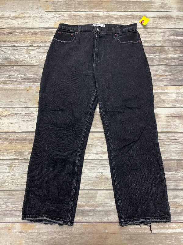 Jeans Straight short By Abercrombie And Fitch In Black, Size: 8