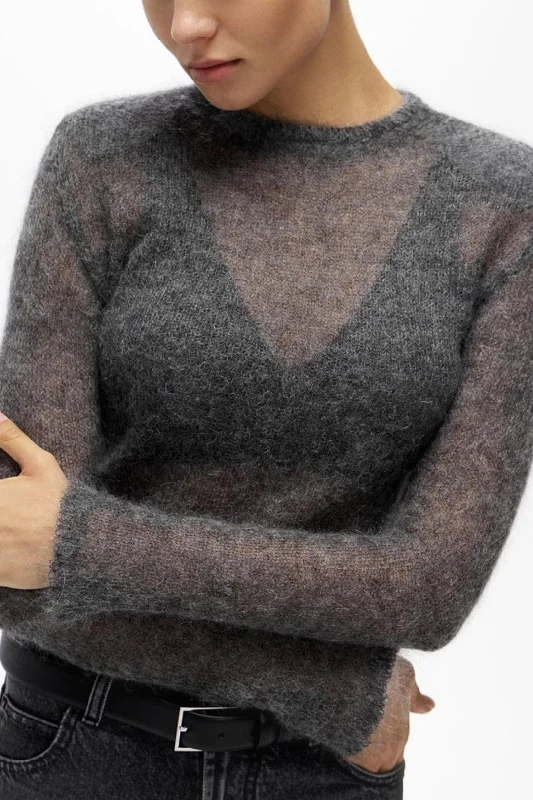 Mixed Wool Long-Sleeve Top