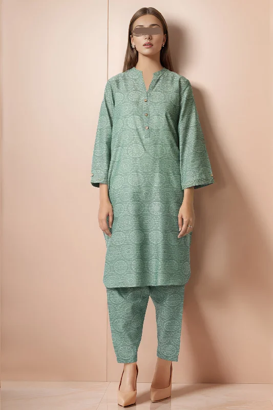 Cotton Jacquard Stitched 2 Piece (Shirt/Trouser)