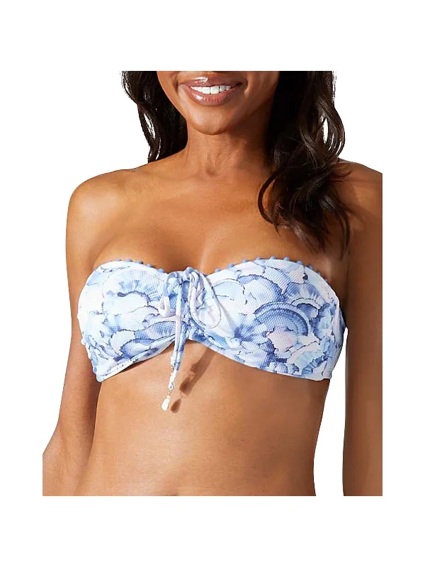 Island Cays Abalone Womens Printed Bandeau Bikini Swim Top