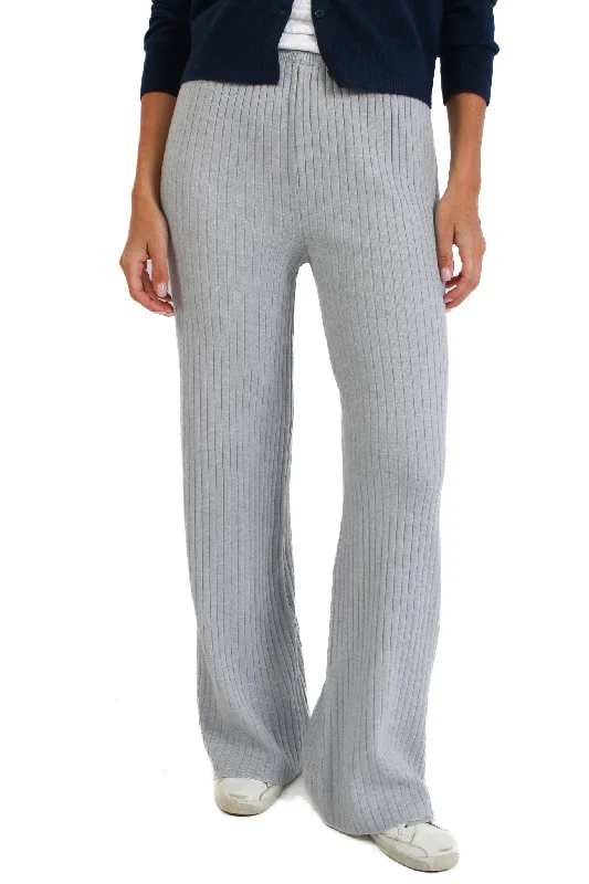 Light Grey Ribbed Knit Pant