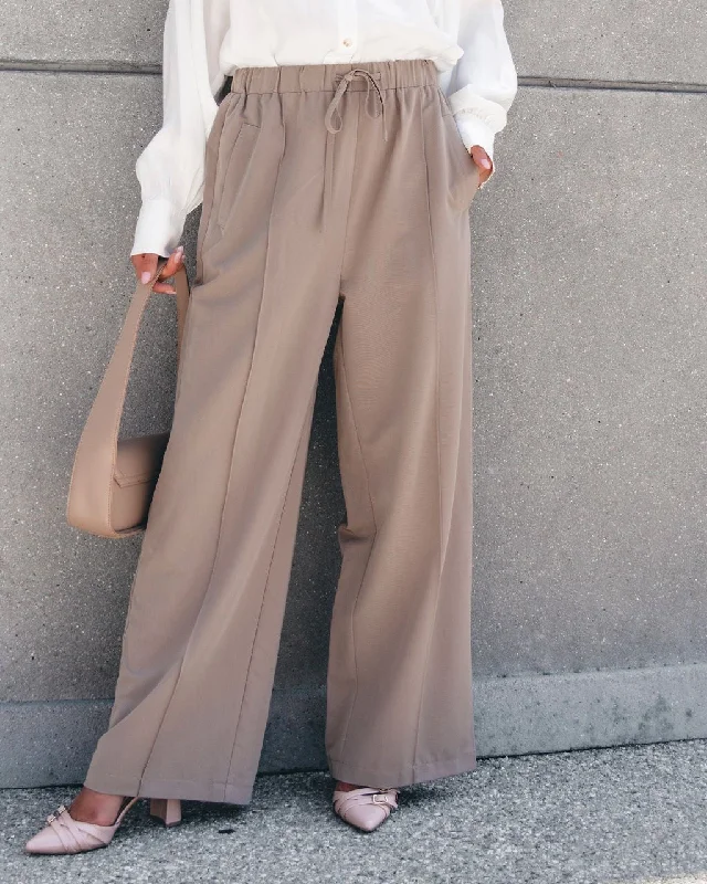 Muse By Magnolia Mocha Drawstring Wide Leg Pants