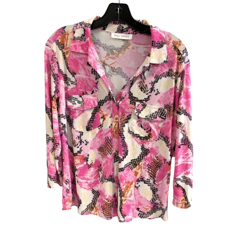 Top Long Sleeve By Emily daniels In Pink, Size: L