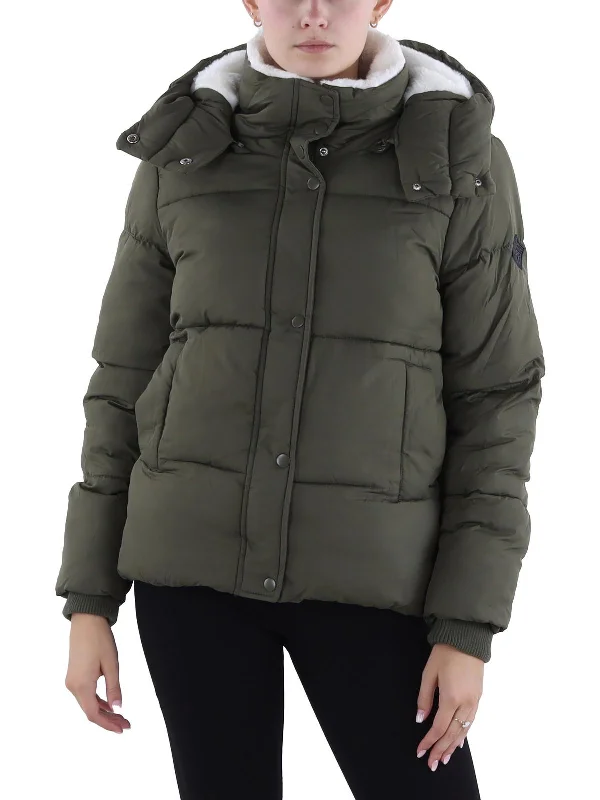 Womens Fleece Lined Quilted Puffer Jacket