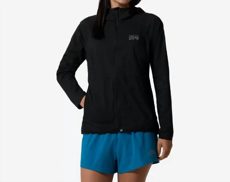 Women's Kor Airshell Hoody Jacket In Black