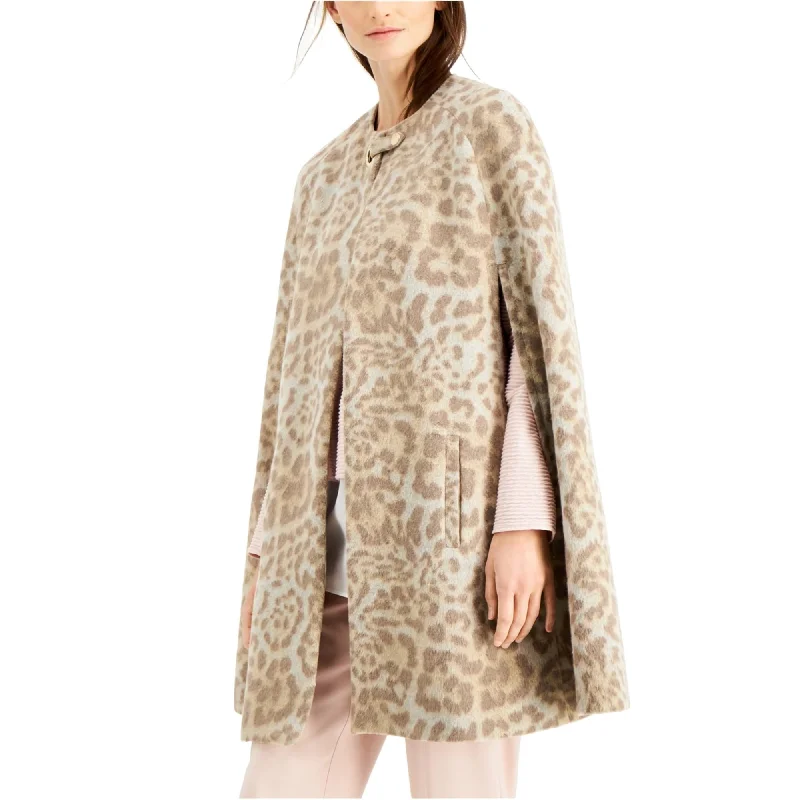 I-N-C Womens Cheetah Print Cape Jacket