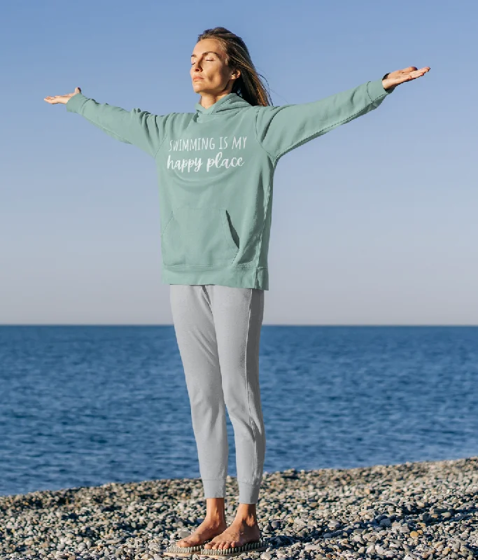 Swimming Is My Happy Place Organic Cotton Hoodie