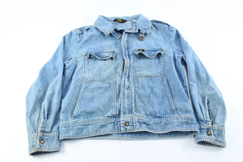 80's Lee Light Wash Denim Zip Up Jacket