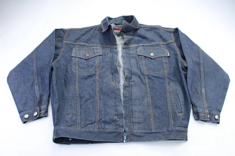 FUBU Dark Wash Denim Zip Up Jacket