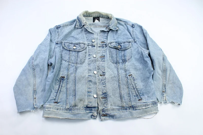 Thrashed Lee Light Wash Denim Jacket