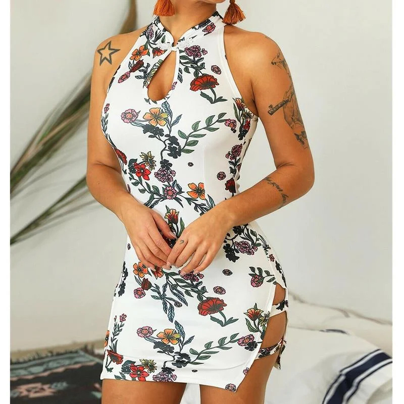 FashionSierra - Women Summer Floral Sleeveless Bodycon Dress